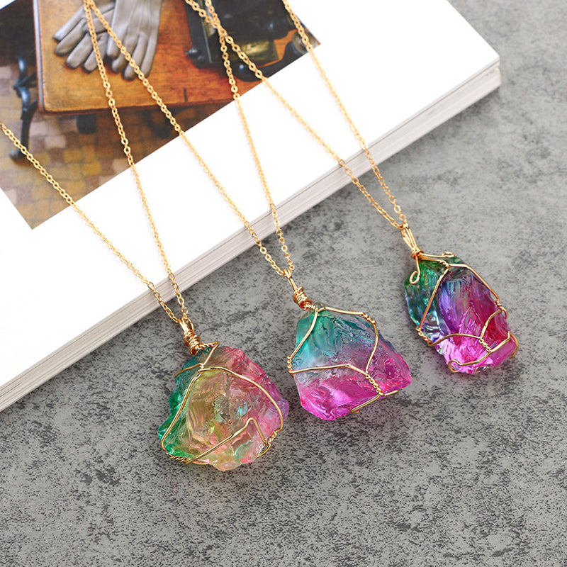 Natural Stunning Quartz Rainbow 7 Chakra Crystal Necklace – BB's Treasure  Emporium