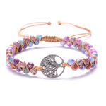 Stunning Handmade Bohemian Rope Wrapped Multi Colored Tree Of Life Bracelet