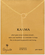 "Karma" Choker with Circle and Drop Bar with Message Gift Card
