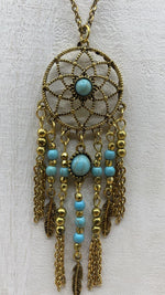 BoHo Handmade Dreamcatcher Necklace - Gold Plated