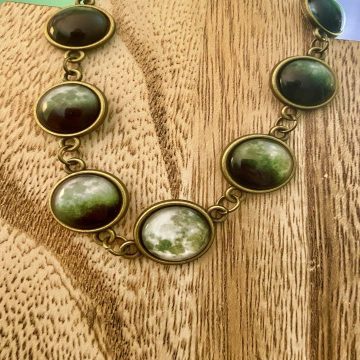 Vintage Style Phases Of The Moon Lunar Bracelet - Copper Color