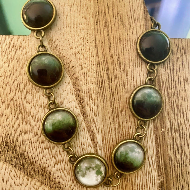 Vintage Style Phases Of The Moon Lunar Bracelet - Copper Color