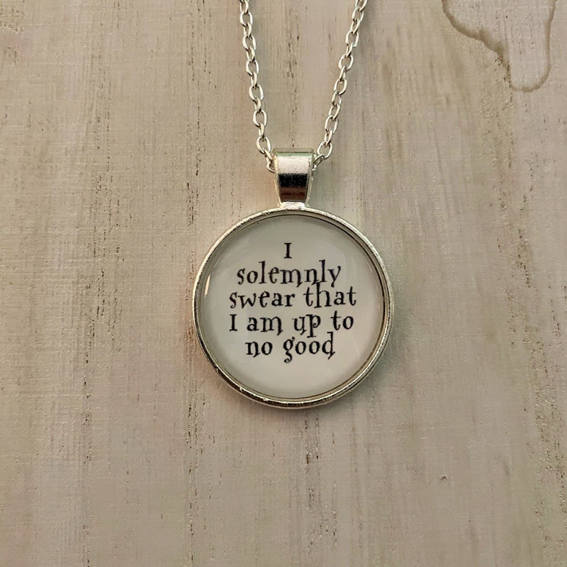 HP - I Solemnly Swear That I Am Up To No Good - Glass Pendant