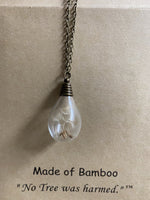 Handmade Floating Dandelion Seeds Teardrop Vintage Necklace