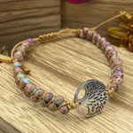 Stunning Handmade Bohemian Rope Wrapped Multi Colored Tree Of Life Bracelet