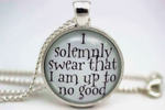 HP - I Solemnly Swear That I Am Up To No Good - Glass Pendant